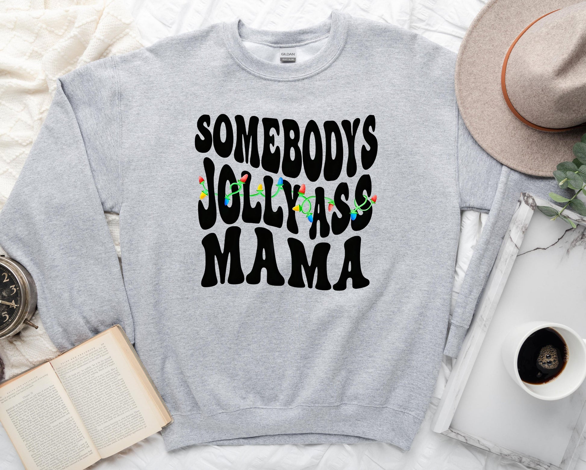 Wholesale Somebody's Jolly Ass Mama Graphic Tee - White Sweatshirt