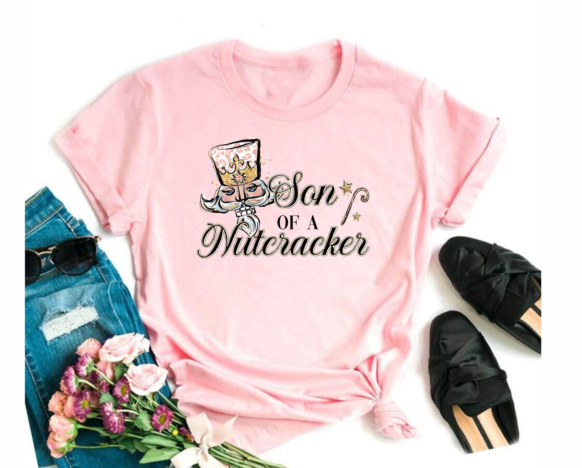 Wholesale Son of a Nutcracker Graphic Tee - Pink