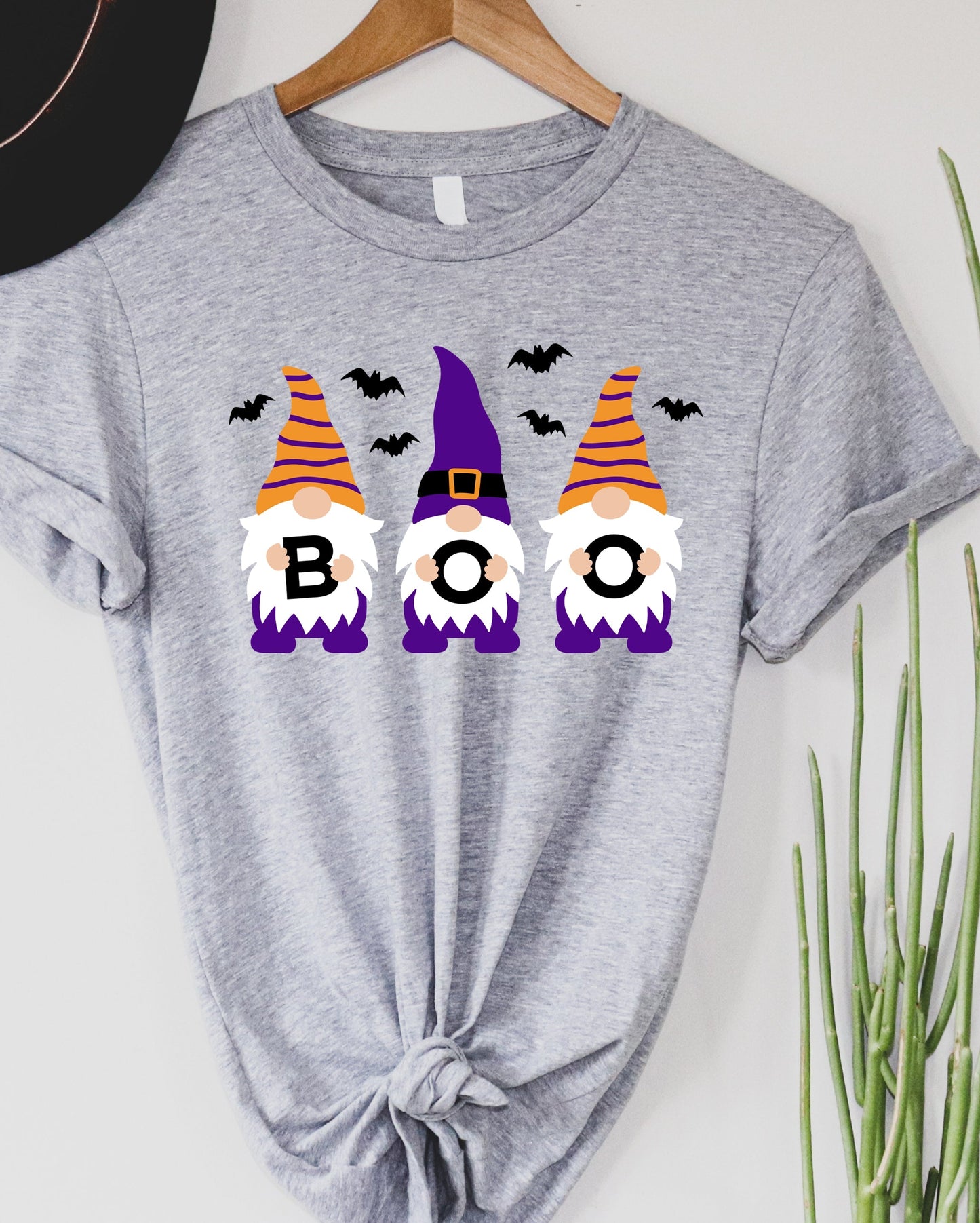Wholesale Spooky Gnomes Graphic Tee - Grey