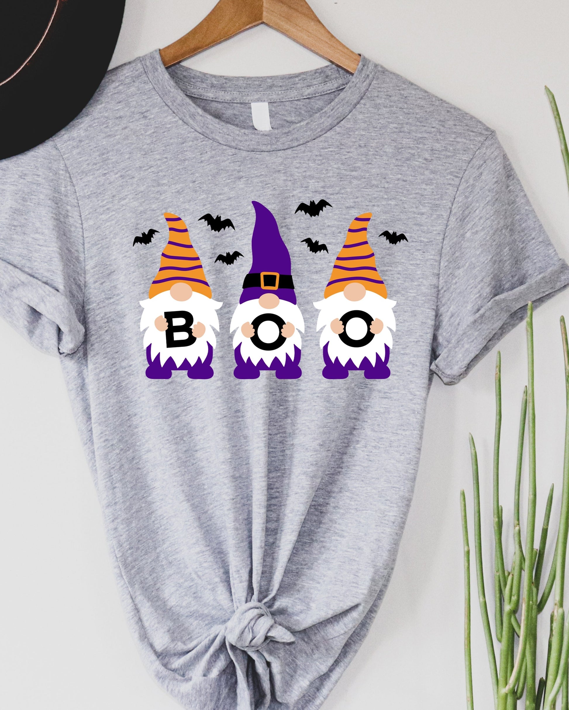 Wholesale Spooky Gnomes Graphic Tee - Grey