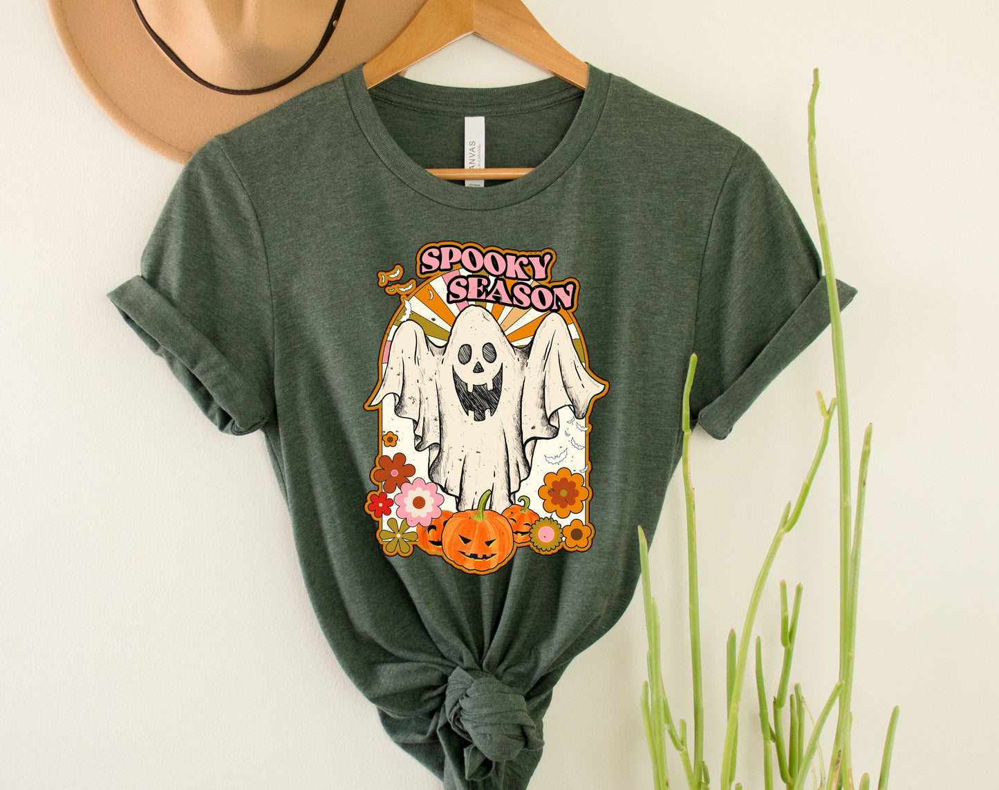 Wholesale Spooky Season Graphic Tee - Sand