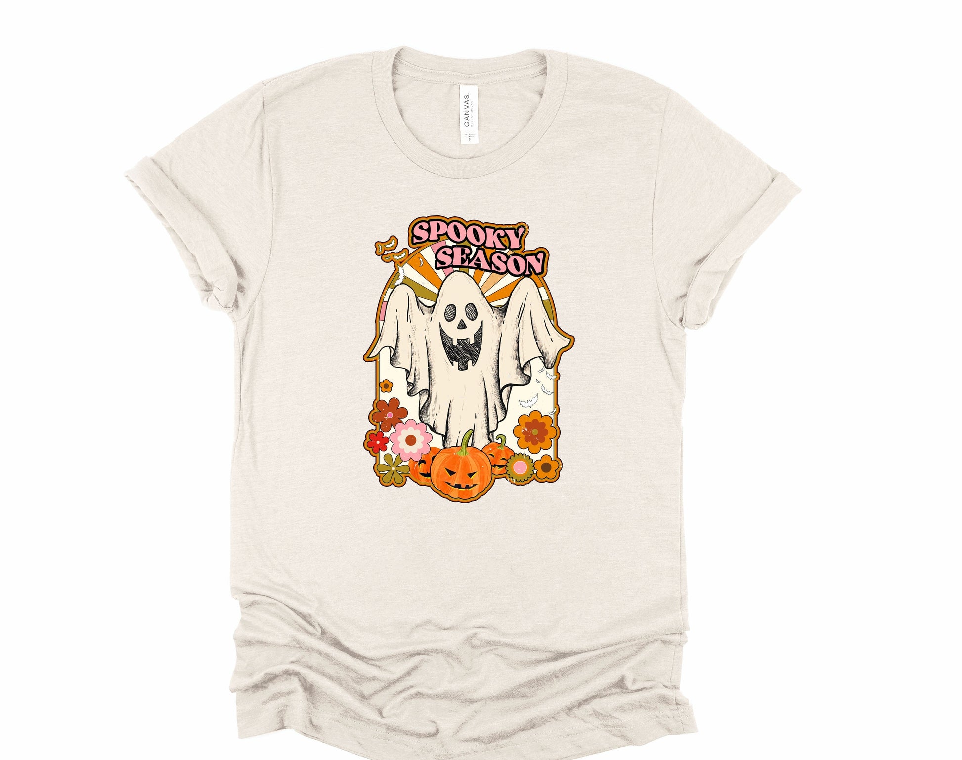 Wholesale Spooky Season Graphic Tee - Orange/Autumn