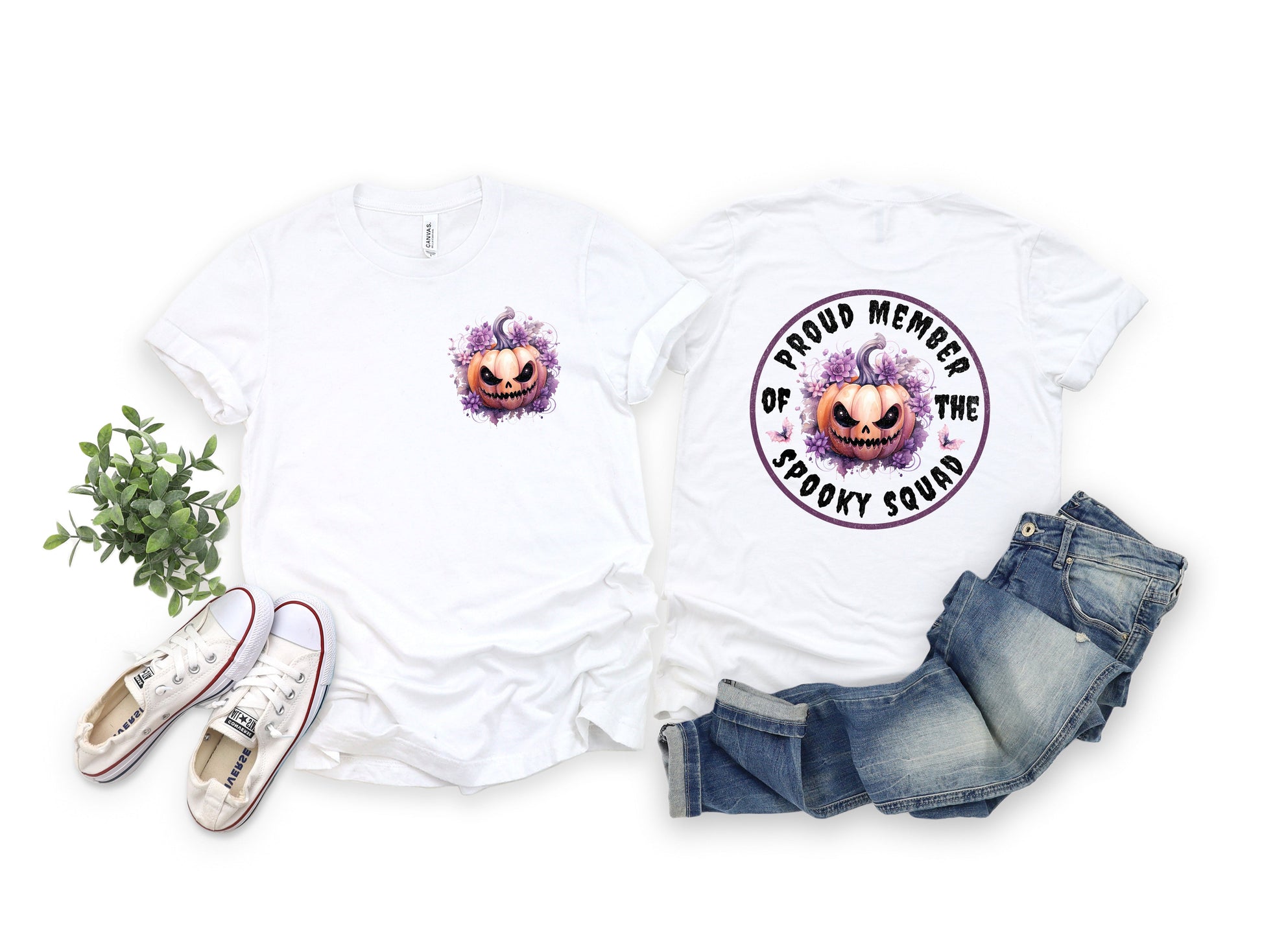 Wholesale Spooky Squad Graphic Tee - White Tee
