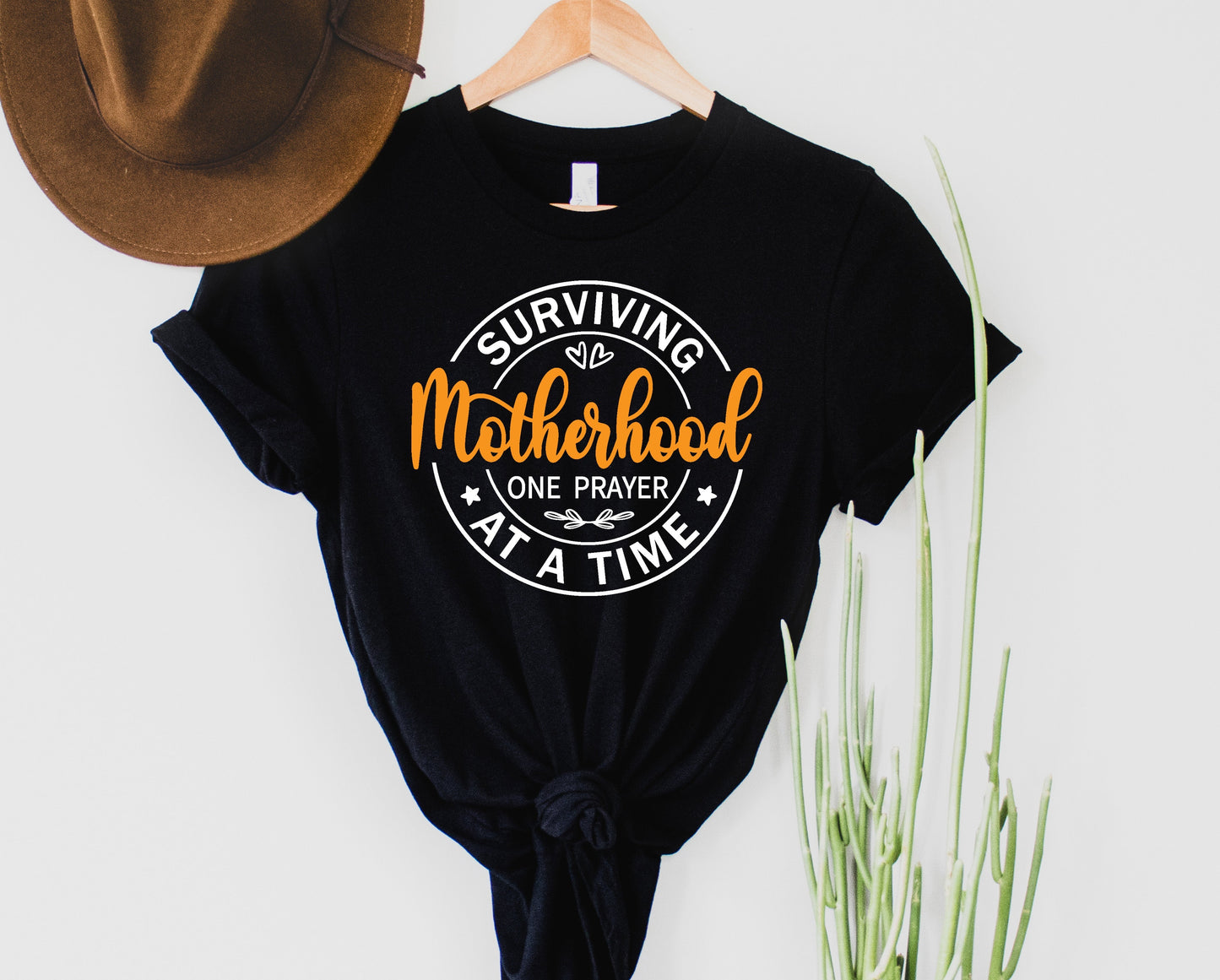 Wholesale Surviving Motherhood Graphic Tee - Black