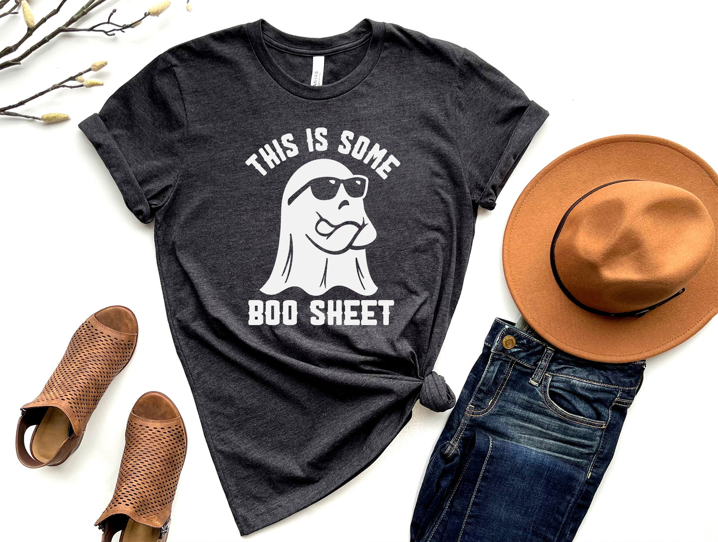 Wholesale This is Some Boo Sheet - Charcoal Tee