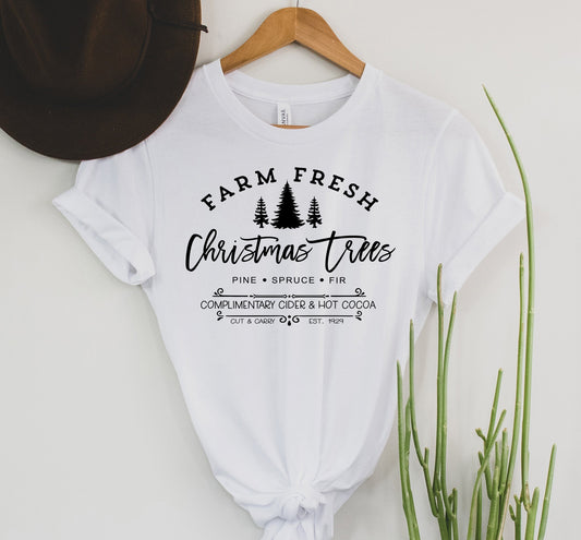 Wholesale Farm Fresh Trees Graphic Tee - Heathered Red