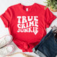 Wholesale True Crime Junkie Graphic Tee - Red Tee