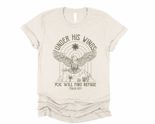 Wholesale Under His Wings Graphic Tee - Black