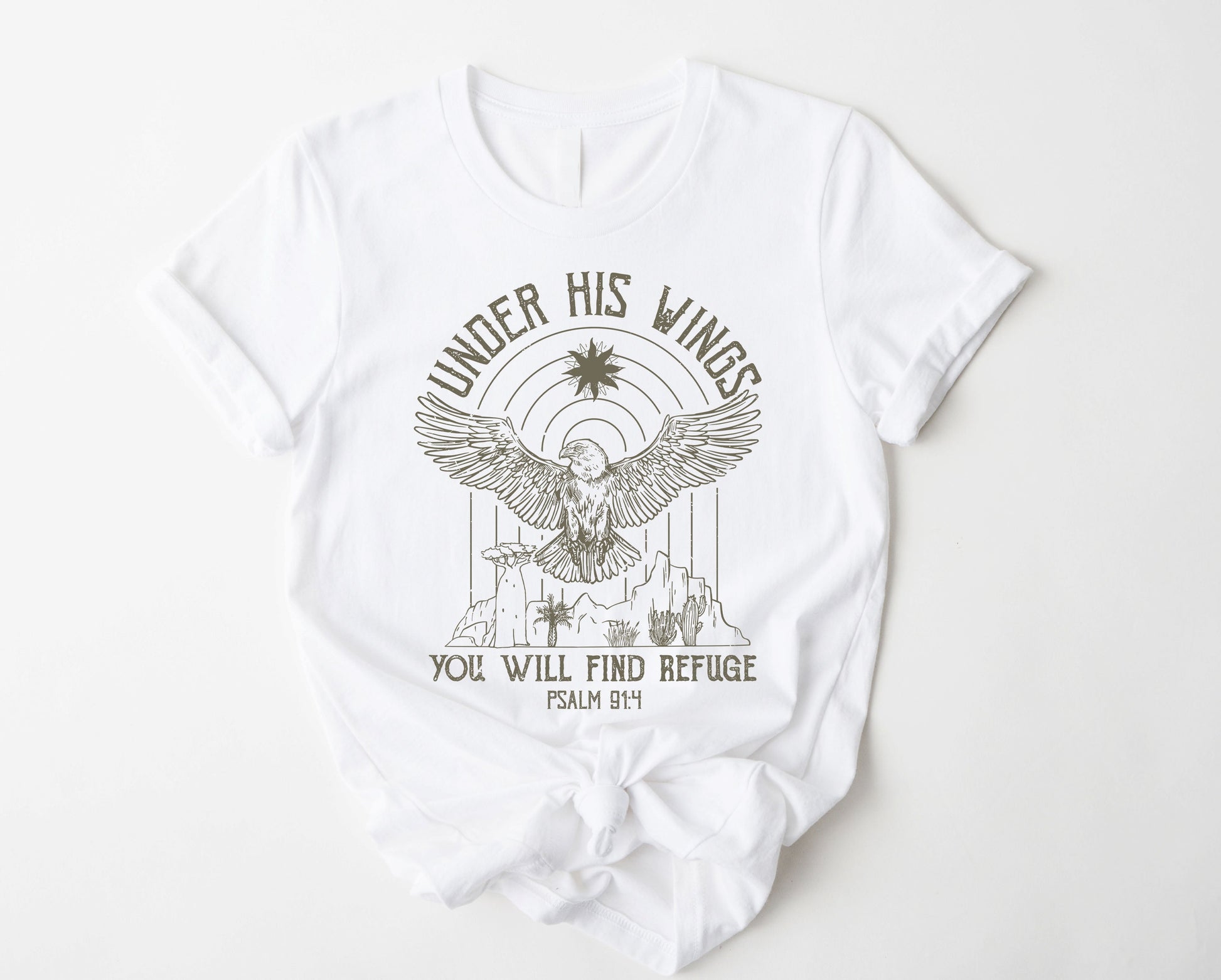 Wholesale Under His Wings Graphic Tee - White