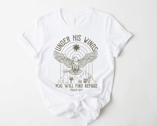 Wholesale Under His Wings Graphic Tee - White