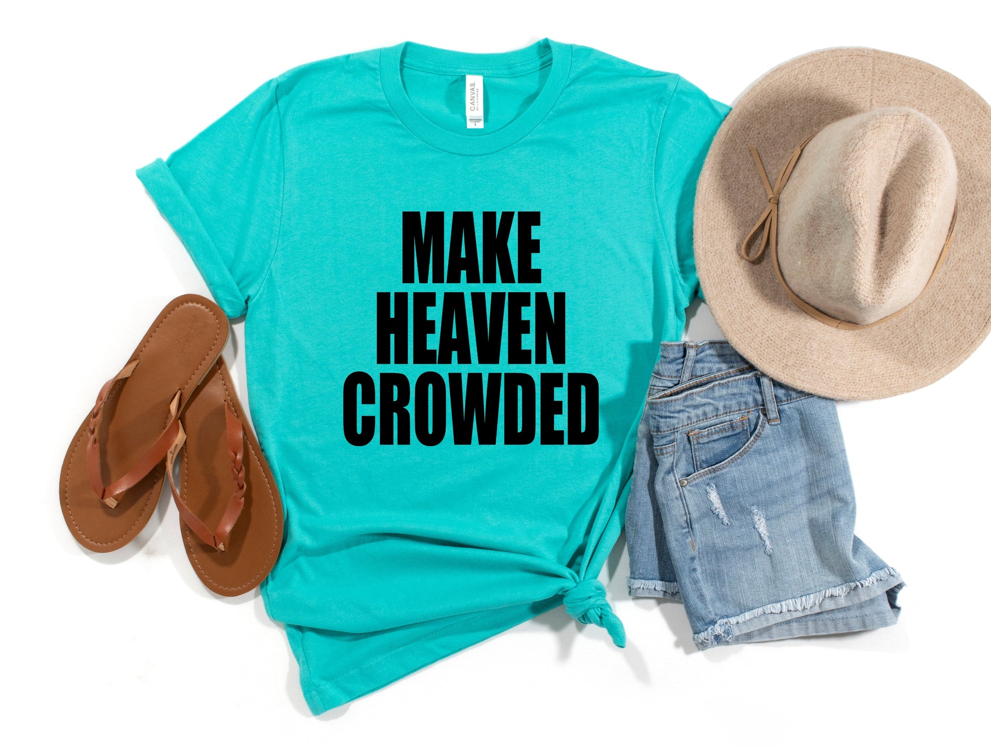 Wholesale Varsity Make Heaven Crowded Graphic Tee - Grey