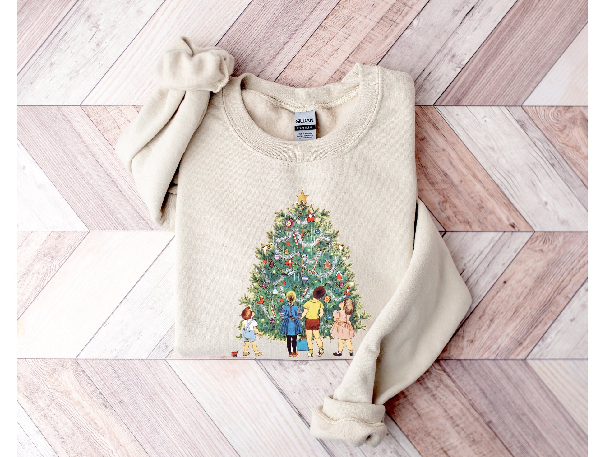 Wholesale Vintage Christmas Tree Graphic Tee - red Tee