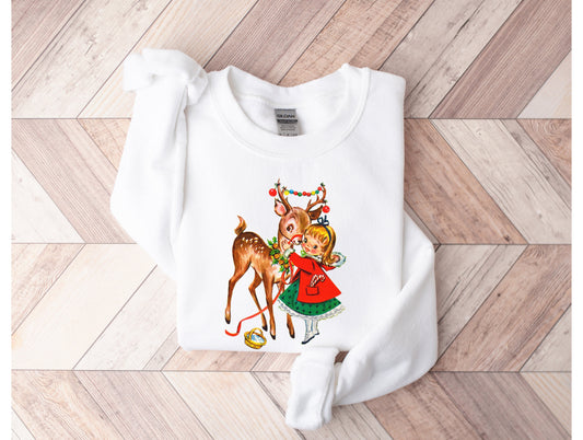 Wholesale Vintage Deer Graphic Tee - White Tee