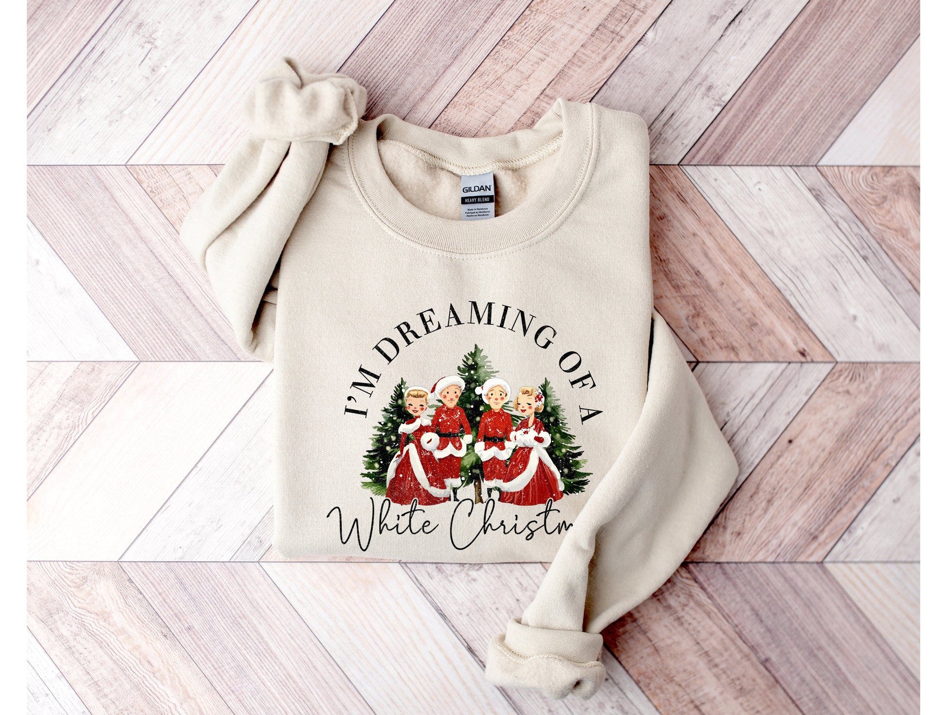 Wholesale White Christmas Graphic Tee - White Sweatshirt