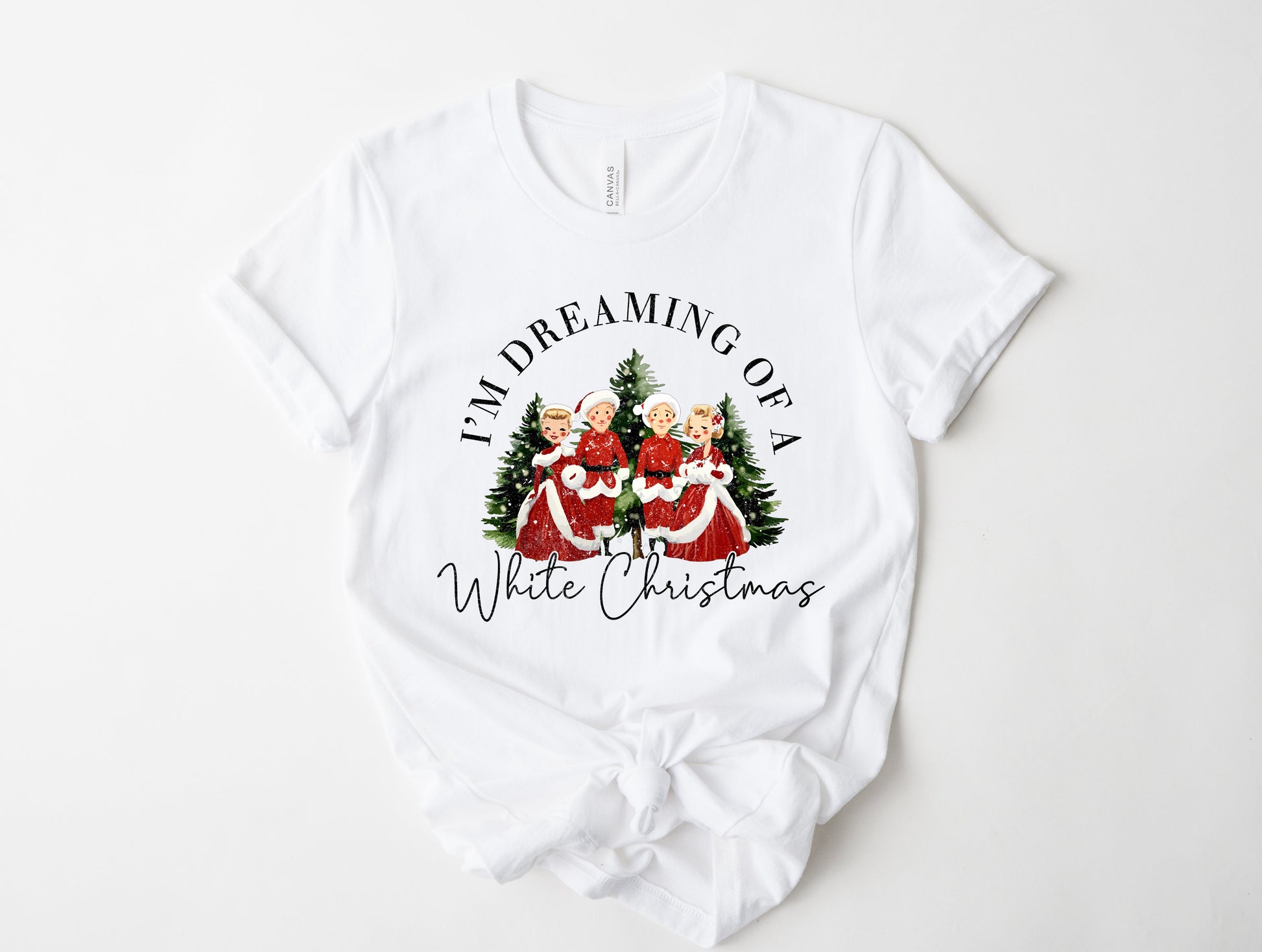 Wholesale White Christmas Graphic Tee - White Tee