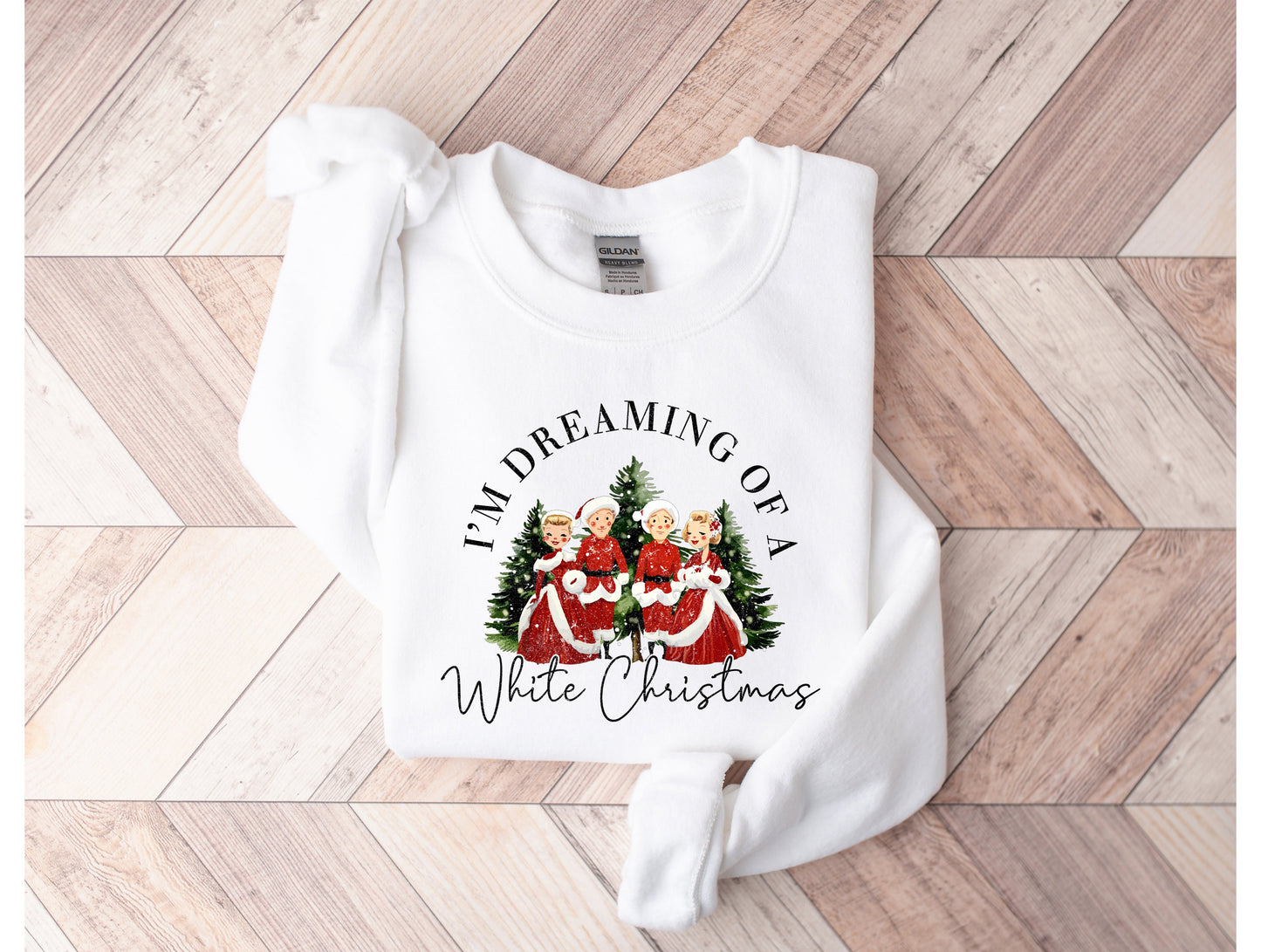 Wholesale White Christmas Graphic Tee - Sand Sweatshirt
