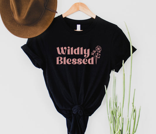 Wholesale Wildly Blessed Graphic Tee - Black
