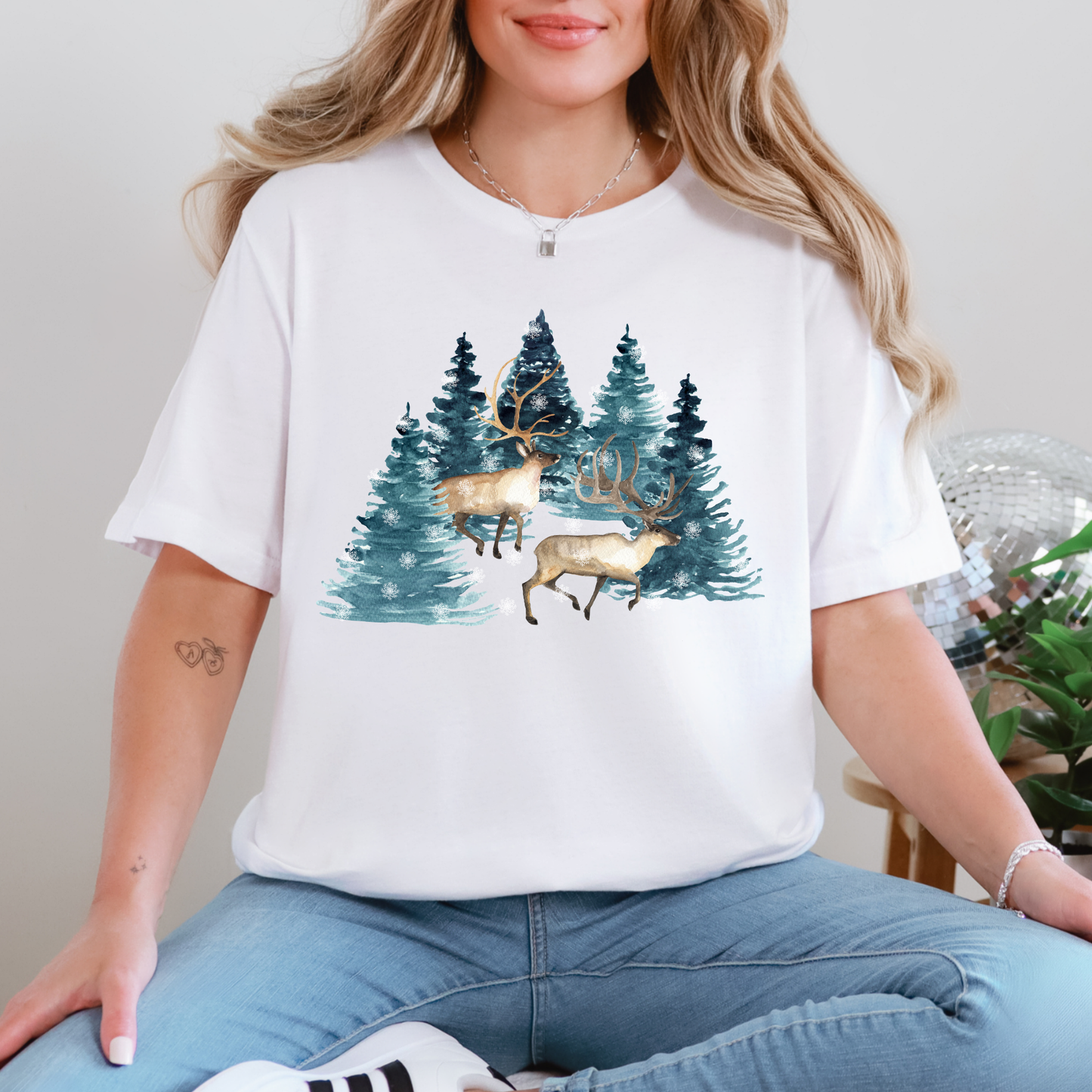 Wholesale Winter Deer - White Tee