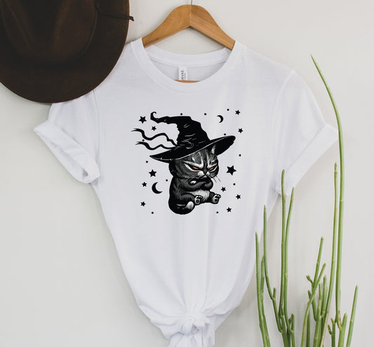 Wholesale Witchy Kitty Graphic Tee - White