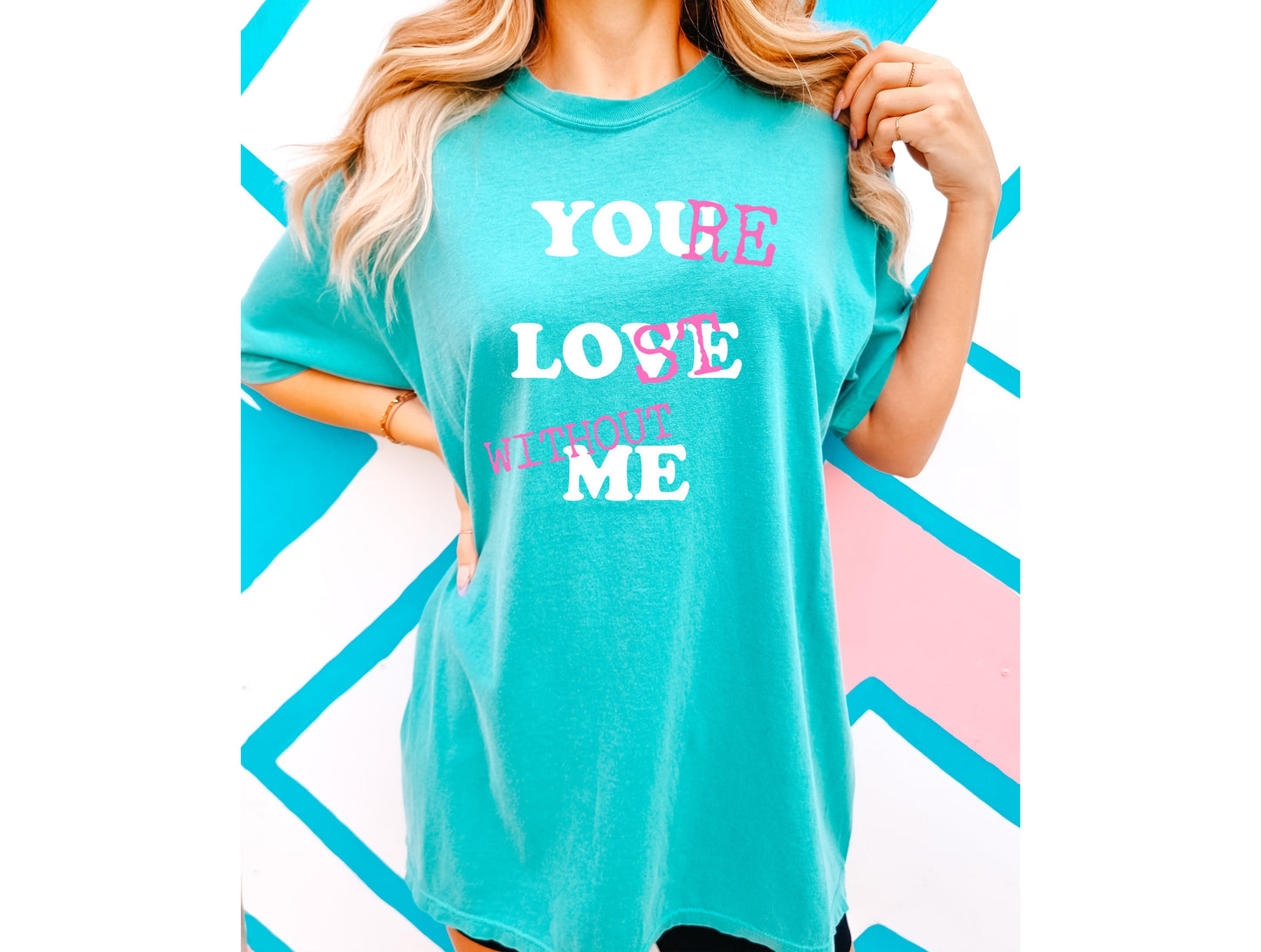 Wholesale Without Me Graphic Tee - CC Seafoam