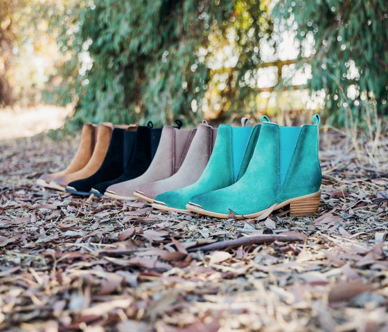 Wylie Suede Ankle Boot in Teal