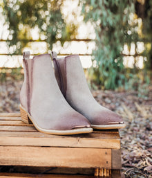  Wylie Suede Ankle Boot in Taupe