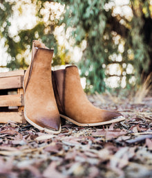  Wylie Suede Ankle Boot in Tan