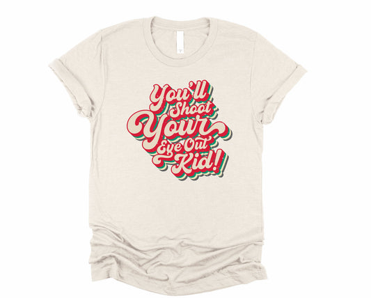 Wholesale You'll Shoot Your Eye Out Kid Graphic Tee - Black
