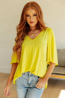  Cali Blouse in Neon Yellow