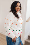 Candy Buttons Pom Detail Sweater