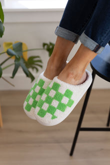  Checked Out Slippers in Green