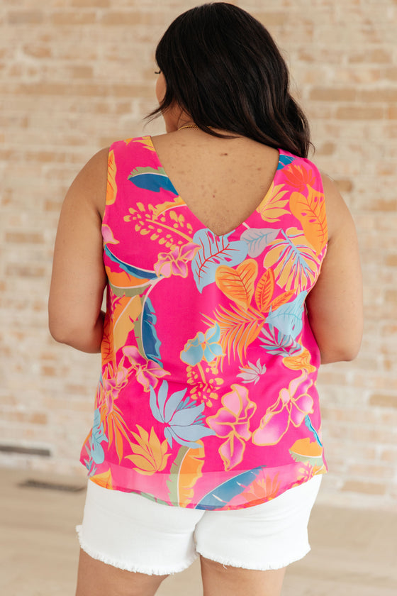 Love Me Like You Do Floral Sleeveless Blouse