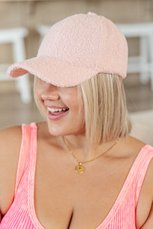  Lyla Sherpa Ball Cap in Pink