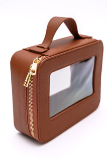  PU Leather Travel Cosmetic Case in Camel