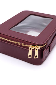  PU Leather Travel Cosmetic Case in Wine