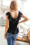 Parisian Stroll Lace Blouse in Black