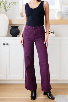  Petunia High Rise Wide Leg Jeans in Plum