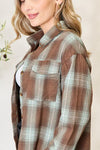 Double Take Plaid Dropped Shoulder Shirt