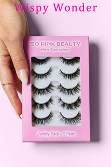  SO PINK BEAUTY Mink Eyelashes Variety Pack 5 Pairs